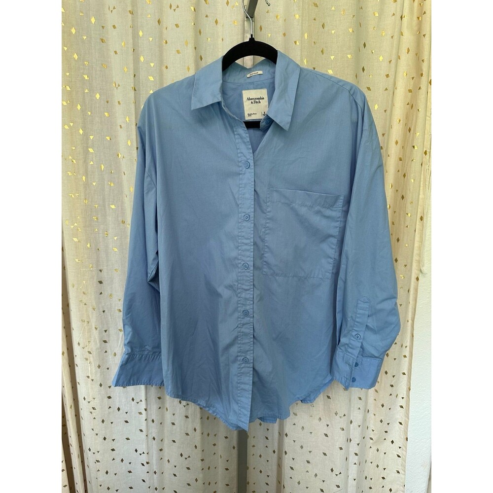 Abercrombie & Fitch Women's Oversized Poplin Button Down Collar Shirt S
